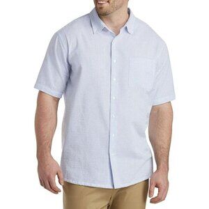 Oak Hill Seersucker Stripe Shirt 2X LT Short Sleeves Chest Pocket Lightweight